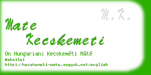 mate kecskemeti business card